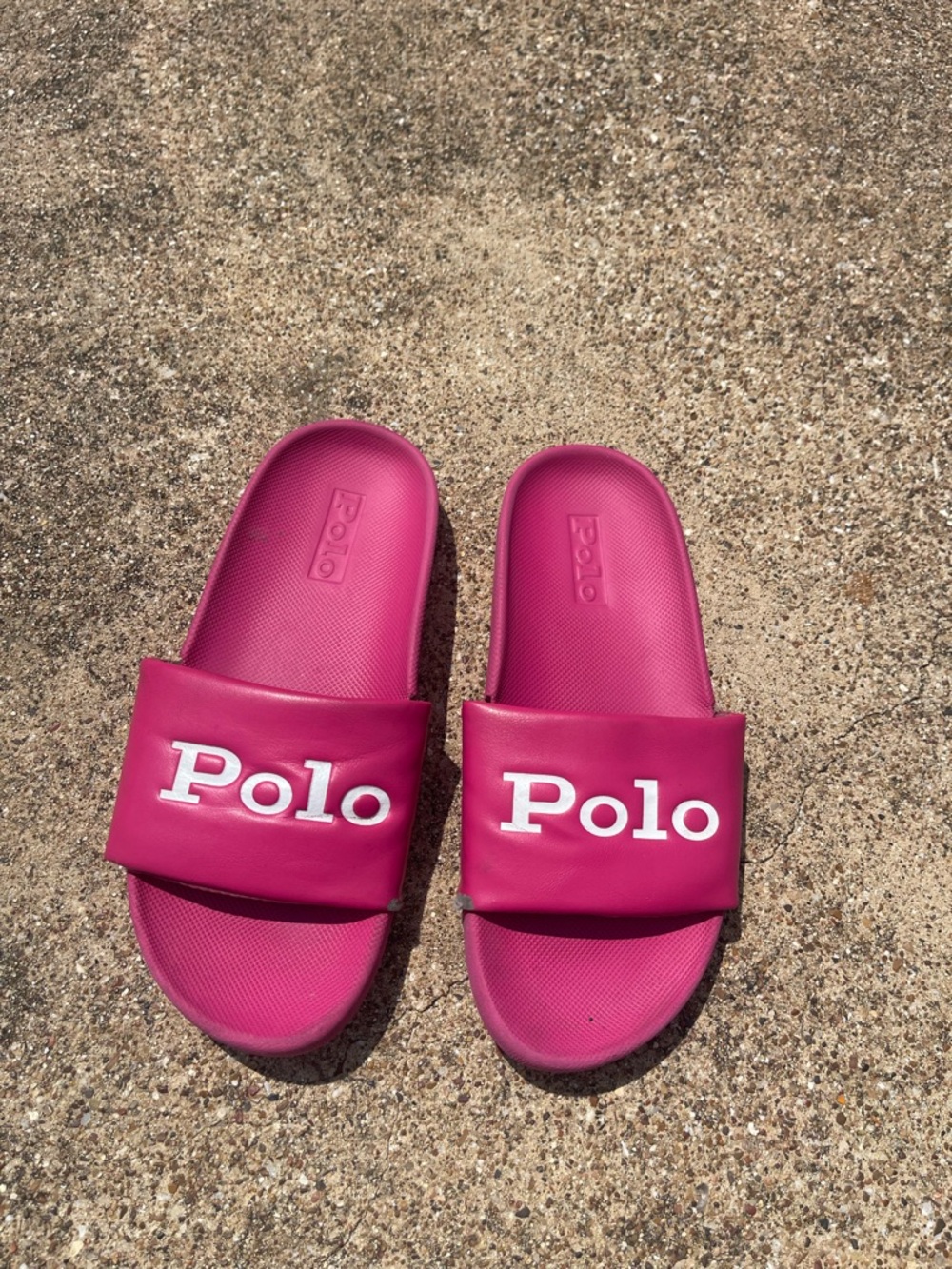 Polo Pink Slide Sandals
